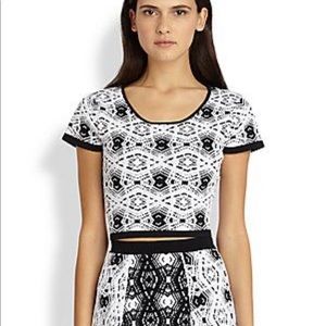 Parker Knit Crop Top Black and White- NWT